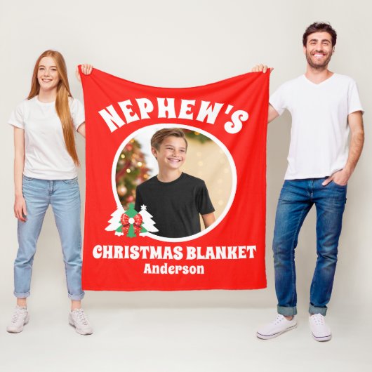 Personalisiertes Nephews Foto Weihnachten Fleecedecke (Beispiel)