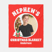 Personalisiertes Nephews Foto Weihnachten Fleecedecke (Vorderseite)