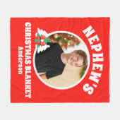 Personalisiertes Nephews Foto Weihnachten Fleecedecke (Vorderseite (Horizontal))