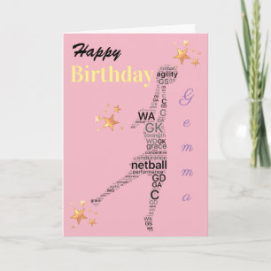 Personalisiertes Netball-Thema Geburtstagskarte Karte