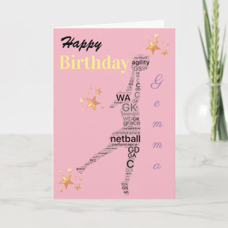 Personalisiertes Netball-Thema Geburtstagskarte Karte