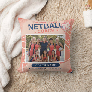 Personalisiertes Netball-Trainer-Teamfoto Danke Kissen