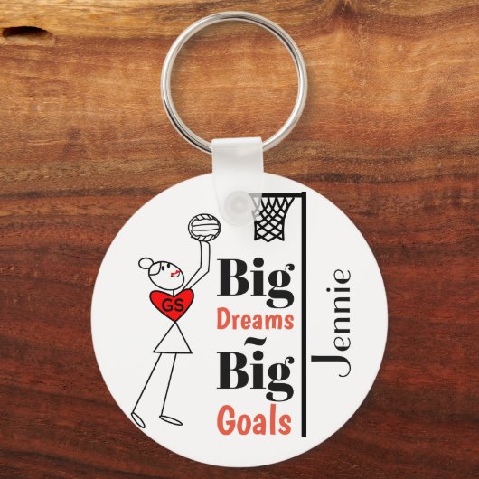 Personalisiertes Netball-Zitat Schlüsselanhänger (Vorderseite)