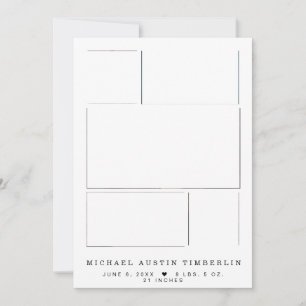 Personalisiertes neues 5-Image Baby Foto Birth Ankündigung