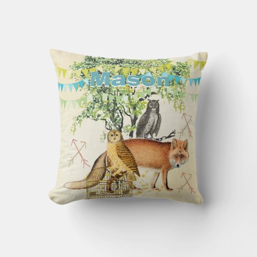 Personalisiertes neues Baby Boy's Room Niedlich Fo Kissen (Vorderseite)