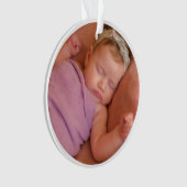 Personalisiertes neues Baby-Foto Ornament (Vorderseite)
