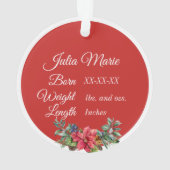 Personalisiertes neues Baby-Foto Ornament (Rückseite)