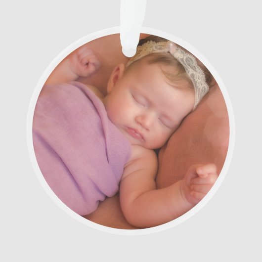 Personalisiertes neues Baby-Foto Ornament (Vorderseite)