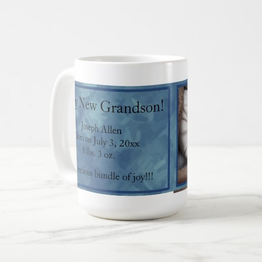 Personalisiertes neues Baby / Großeltern Onkel Tan Kaffeetasse (Vorderseite Links)