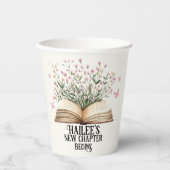 Personalisiertes neues Kapitel beginnt Buch Kinder Pappbecher (Vorderseite)