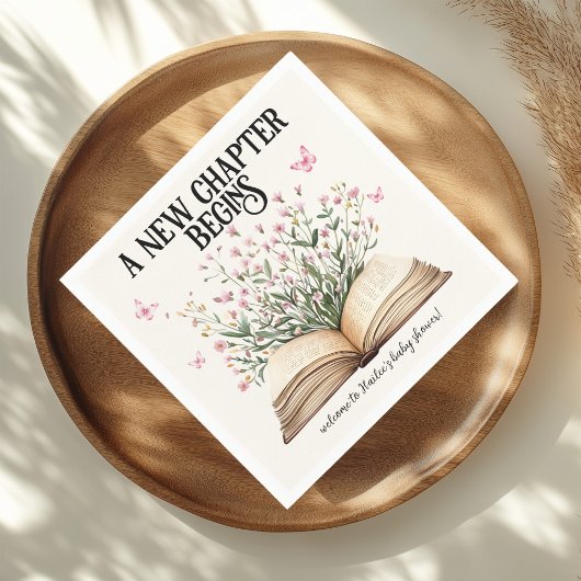 Personalisiertes neues Kapitel beginnt Buch Kinder Serviette