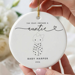Personalisiertes Neues Tante-Baby-Mädchen-Ornament Keramik Ornament