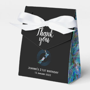 PERSONALISIERTES NEUES ZEALAND MAP PAUA FAVOR BOX GESCHENKSCHACHTEL