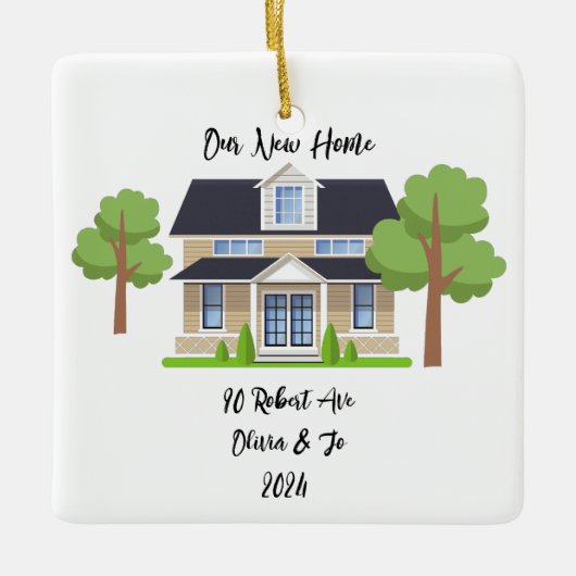 PERSONALISIERTES NEUES ZUHAUSE-FOTO KERAMIKORNAMENT (Vorderseite)