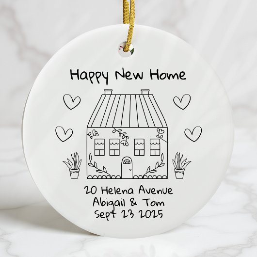 Personalisiertes neues Zuhause Keepake-Wechselhaus Keramik Ornament