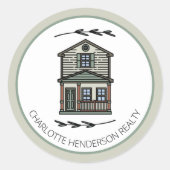 Personalisiertes neues Zuhause Runder Aufkleber (Vorderseite)