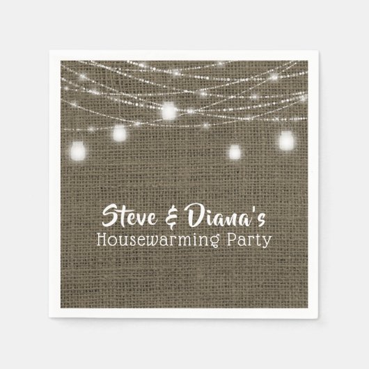 Personalisiertes neues Zuhause Rustic Housewarming Serviette (Vorderseite)