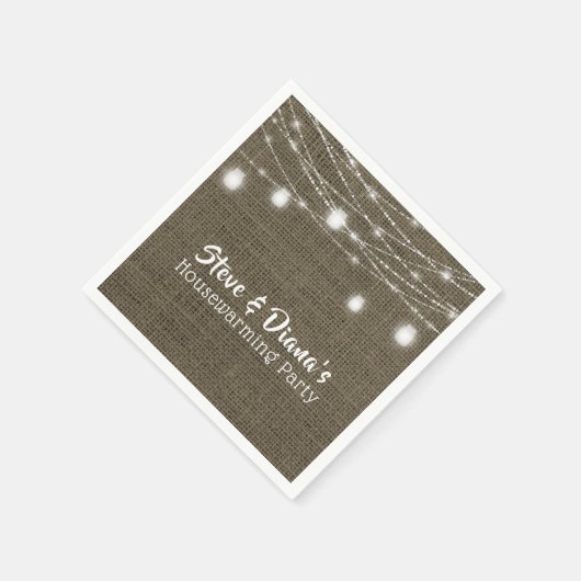 Personalisiertes neues Zuhause Rustic Housewarming Serviette (Ecke)