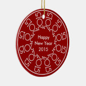 Personalisiertes Neujahrsdesign 2015 Keramikornament (Rechts)
