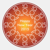 Personalisiertes Neujahrsdesign 2015 Runder Aufkleber (Vorderseite)