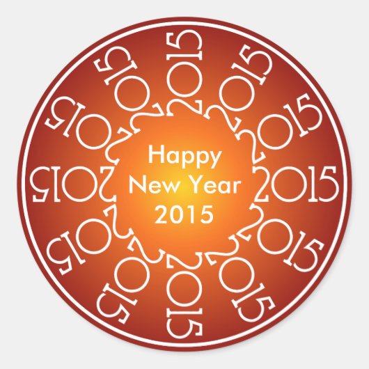 Personalisiertes Neujahrsdesign 2015 Runder Aufkleber (Vorderseite)