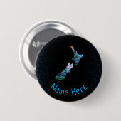 PERSONALISIERTES NEUZEALAND MAP PAUA BUTTON (Vorne & Hinten)