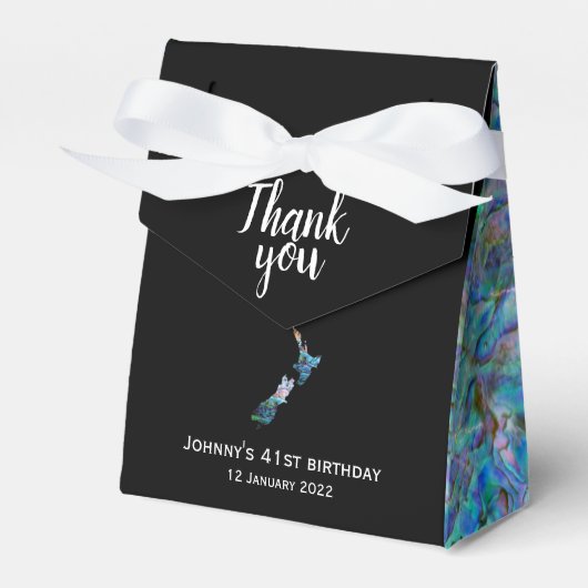 PERSONALISIERTES NEUZEALAND MAP PAUA GESCHENKSCHACHTEL (Vorderseite)