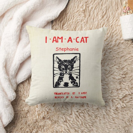 Personalisiertes New Baby's Room Ich bin eine Katz Kissen (Decke)