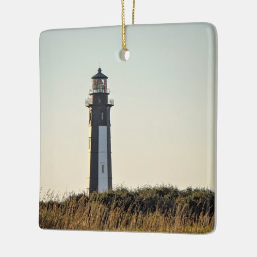 Personalisiertes New Cape Henry Lighthouse Weihnac Keramikornament (Links)