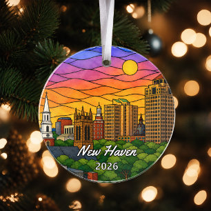 Personalisiertes New Haven-Acrylabzeichen, Benutze Ornament