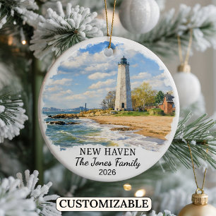 Personalisiertes New Haven-Ornament, individuelles Keramik Ornament