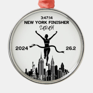 Personalisiertes New Yorker Marathon 2024 Ornament Aus Metall
