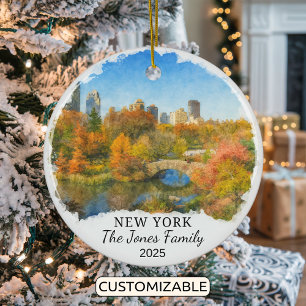 Personalisiertes New Yorker Ornament, Central Park Keramik Ornament