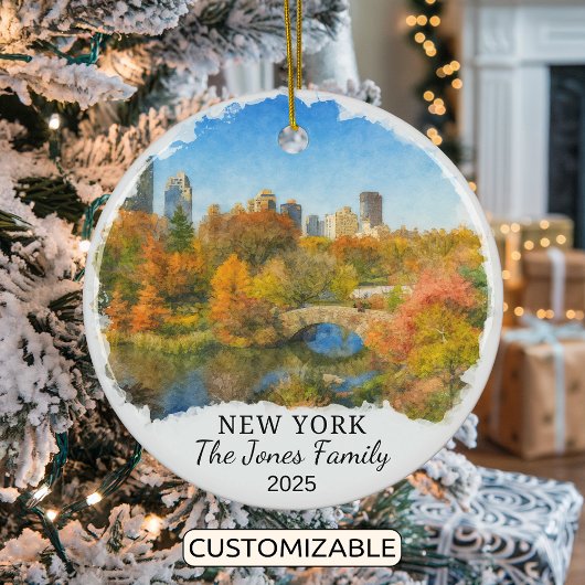 Personalisiertes New Yorker Ornament, Central Park Keramik Ornament