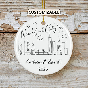 Personalisiertes New Yorker Ornament, New York Keramik Ornament