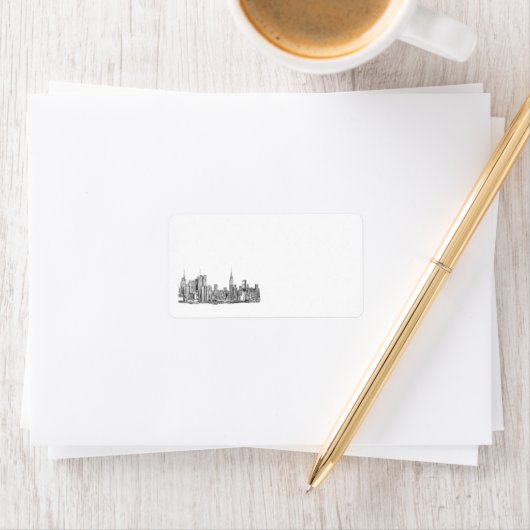 Personalisiertes New Yorker Skyline-Label Adressaufkleber (Insitu)