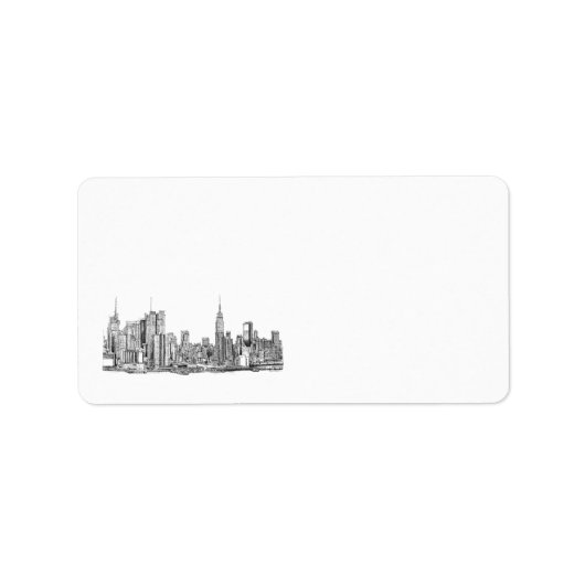 Personalisiertes New Yorker Skyline-Label Adressaufkleber (Vorne)