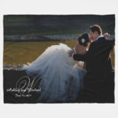 PERSONALISIERTES NEWLYWES KEEPSAKE Monogramm Foto Fleecedecke (Vorderseite (Horizontal))