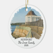 Personalisiertes Newport-Ornament, Insel Rhode Keramik Ornament (Links)