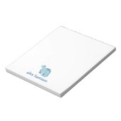 Personalisiertes niedlich-blaues Dinosaurier-Notiz Notizblock (Rotiert)