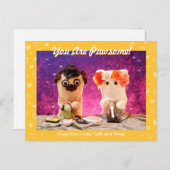 Personalisiertes Niedlich-gelbes stylisches Hearts Postkarte (Vorne/Hinten)