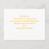 Personalisiertes Niedlich-gelbes stylisches Hearts Postkarte (Rückseite)