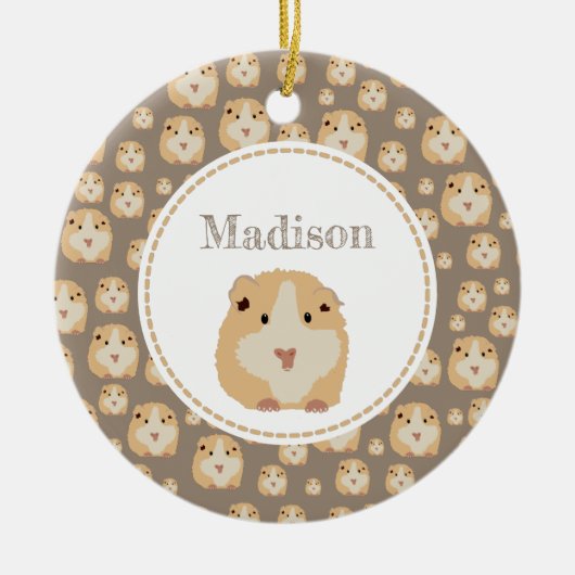 Personalisiertes Niedlich Hamster-Muster Keramik Ornament (Vorne)
