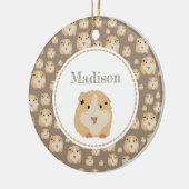 Personalisiertes Niedlich Hamster-Muster Keramik Ornament (Links)