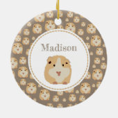 Personalisiertes Niedlich Hamster-Muster Keramik Ornament (Hinten)