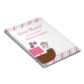 Personalisiertes niedlich-rosa Piratenheft Notizblock (Rechte Seite)