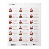 Personalisiertes niedlich-rosa Piratenlabel Adressaufkleber (Vorne)