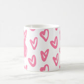 Personalisiertes niedlich rotes Herzmuster Kaffeetasse (Mittel)