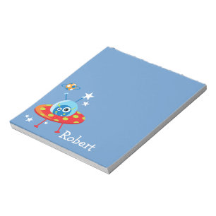 Personalisiertes niedliches alien-Raumschiff Notizblock