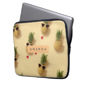 Personalisiertes Niedliches Ananas Muster Laptopschutzhülle (Vorderseite Links)